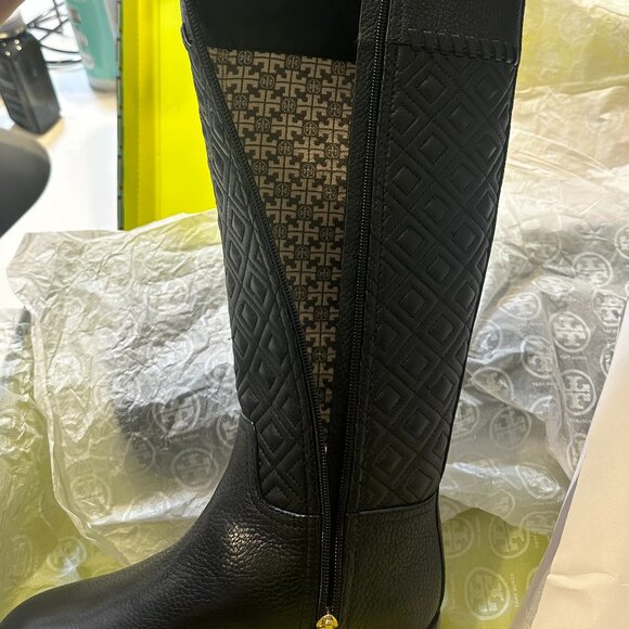 🎀Tory Burch Marion Quilted Leather Riding Boots - Black - Picture 16 of 16